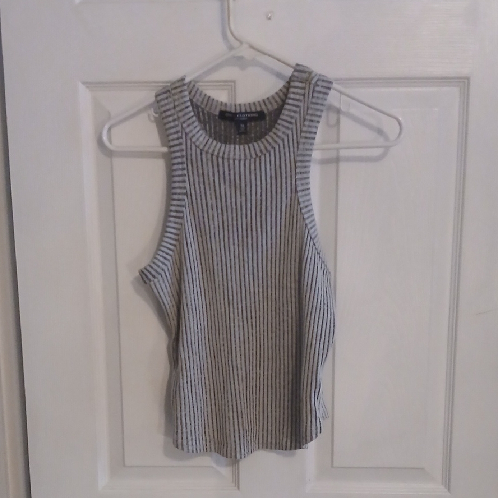 Forever 21 Gray Ribbed Crop Tank Top